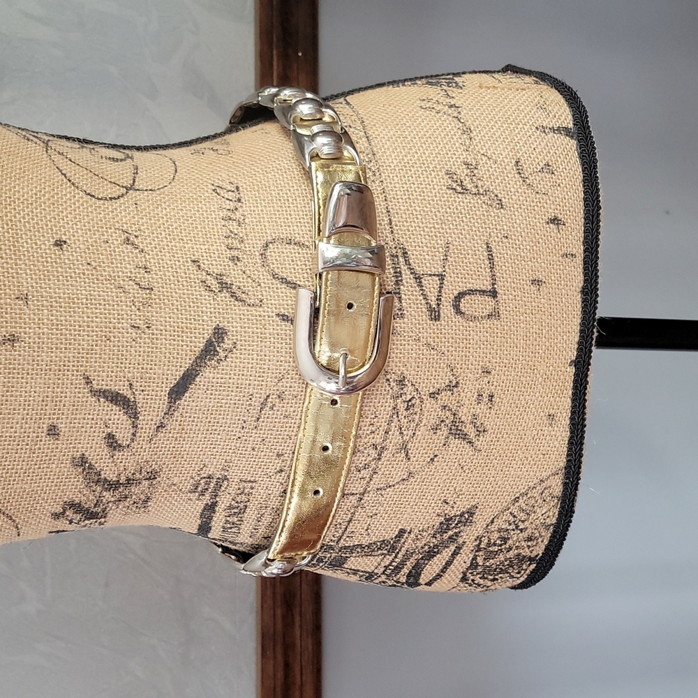 Bicolor M 28-32" waist silver and gold heavy metal belt